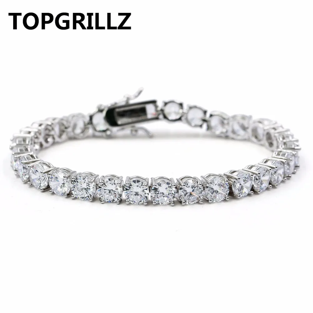 TOPGRILLZ Hip Hop Bracelet AAA Cubic Zirconia Tennis Bracelets All Iced Out Elegant Style Gift for Wedding/ Engagement/ Birthday