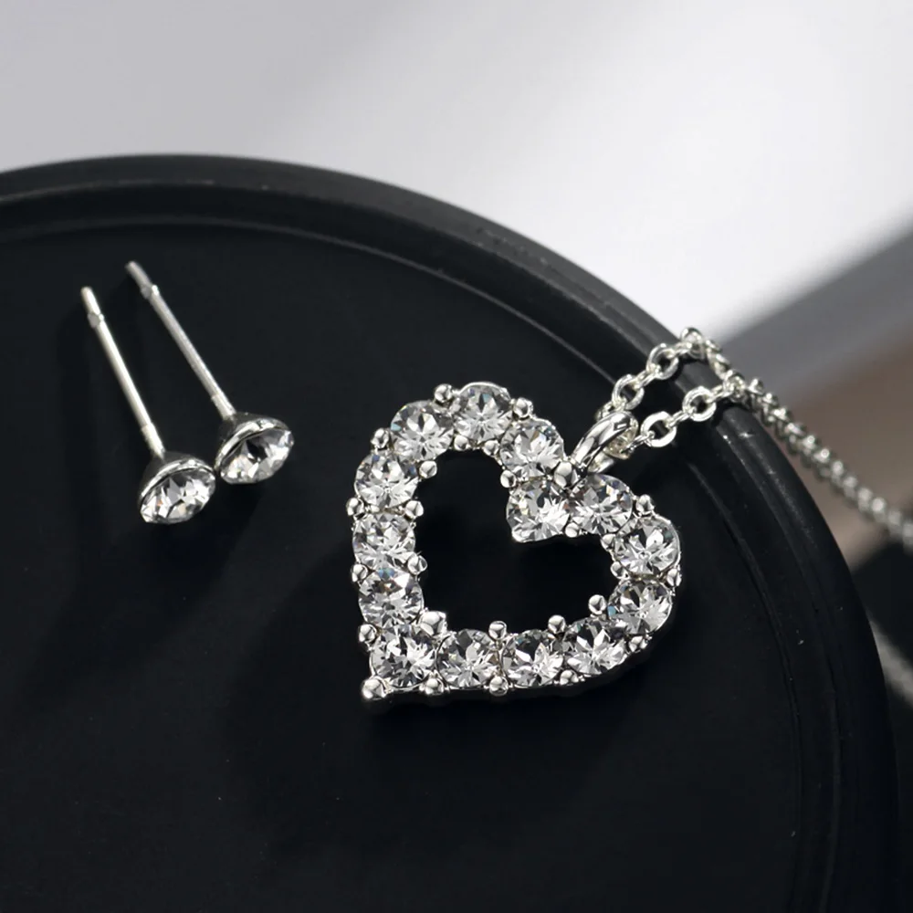 Комплект из колье и серёг с кристаллами Swarovski|necklace with earrings|earrings necklaceneoglory jewelry sets |
