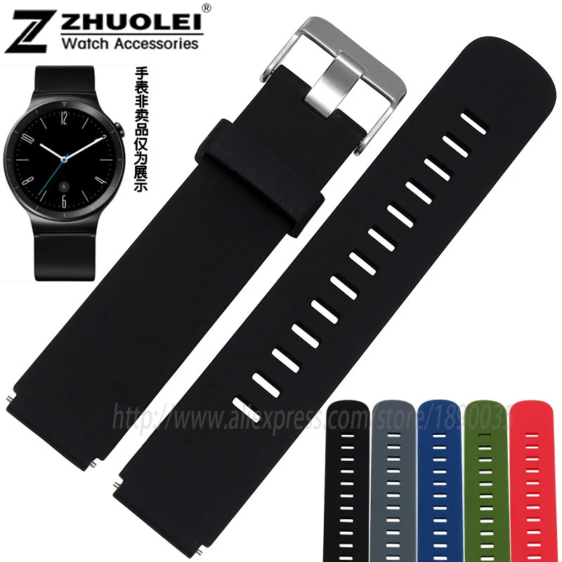 

new arrivals waterproof silicone bracelet watch for Hua wei watch 21*18mm Quick release installation rubber watchband