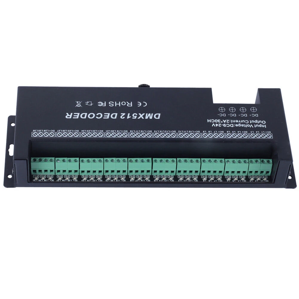 

Controller Easy Use Lightweight Decoder RGB Dimmer Mini 30 Channels LED Strip Hotel KTV Light Stage Driver Durable Stable