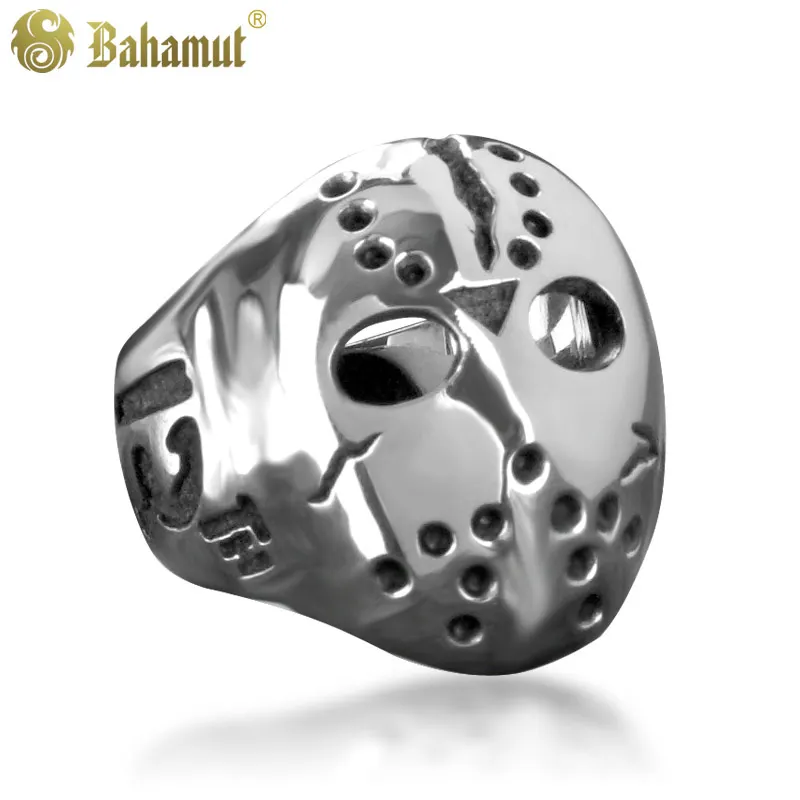 Friday The 13th Killer Jason Mask Men Titanium Steel Ring Free With