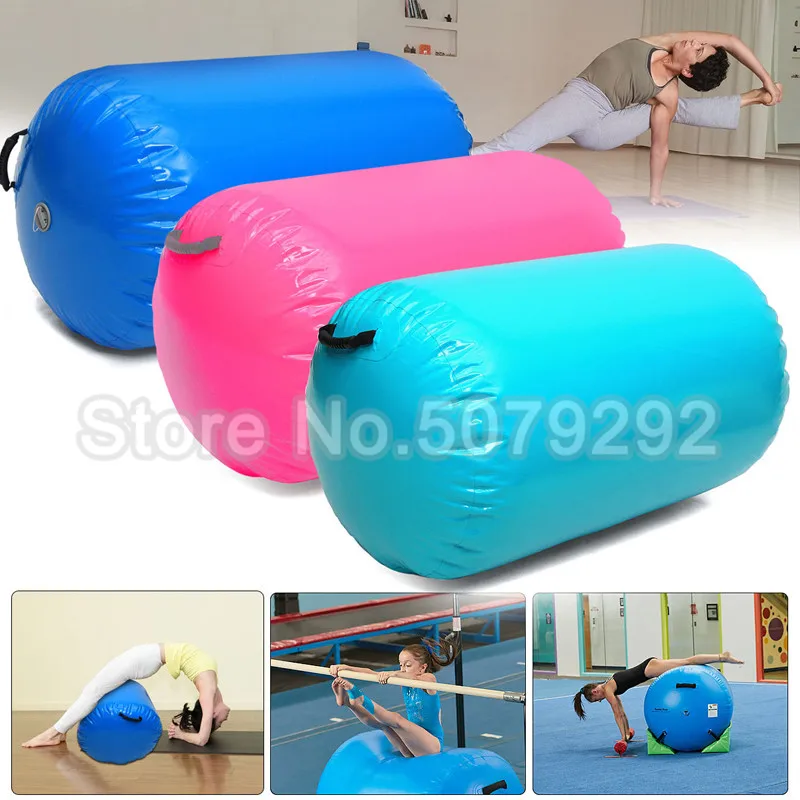 60/75cm Inflatable Air Barrel Roller Gymnastics GYM Training Air Cylinder Pump 