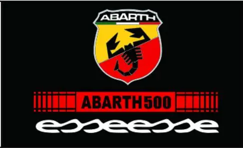 Новый черный гоночный Фиат Abarth американский флаг Скорпион логотип 3x5FT