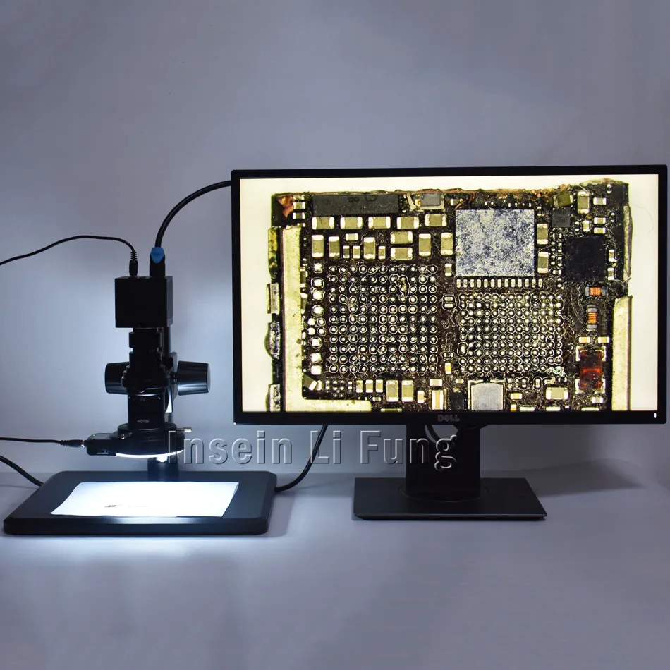1080 P 4 K 8MP видео промышленный микроскоп камера HDMI+ 10X-200X зум C-mount объектив рабочее расстояние 100 мм-150 мм+ 144 светодиодный источник света