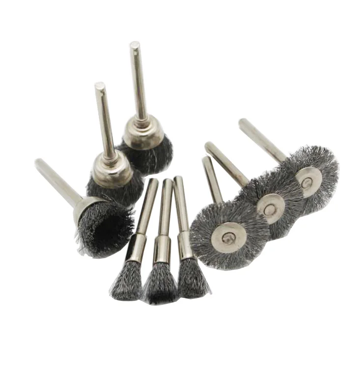 9pcs Steel brush Wire wheel Brushes Die Grinder Rotary Tool Electric Tool for the engraver free