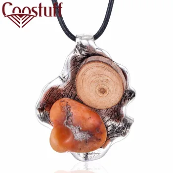 

Women Jewelry Long Necklace Vintage Silver Color Flower Wood necklaces & pendants women collares mujer choker kolye bijoux femme