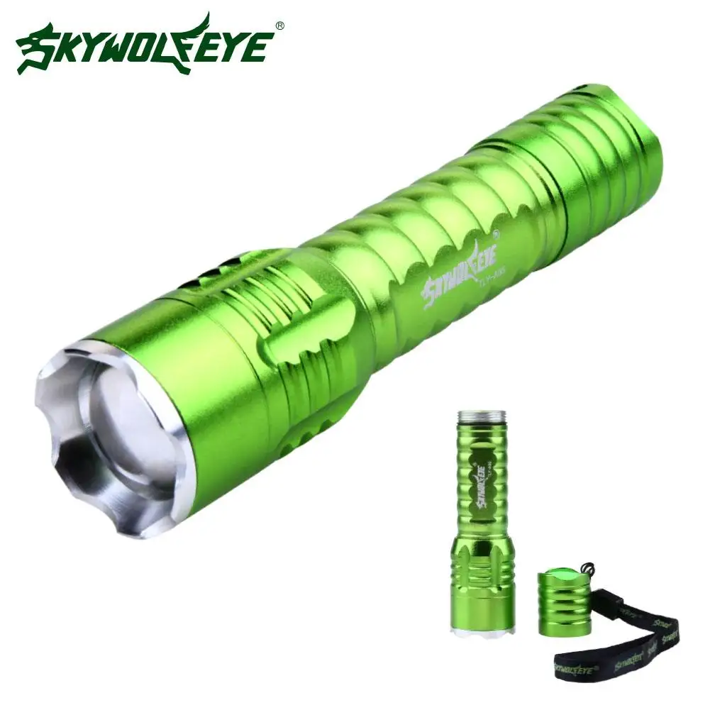 

Skywolfeye Zoom Q5 LED Flashlight Torch Light Lamp 3 Modes Mini Torch Outdoor For 1 * 18650 Rechargeable Battery Green