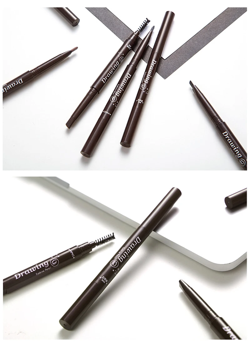 DNM Водонепроницаемый 3D микроблейдинг карандаш для татуировки бровей Профессиональный Черный Коричневый оттеночный карандаш для теней бровей инструмент для макияжа с кистью