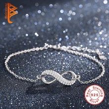 925 joyas de plata de Moda de lujo Crystal Infinito Pulsera Para Las Mujeres Pulseras y Brazaletes de La Joyería pulseira YS1053