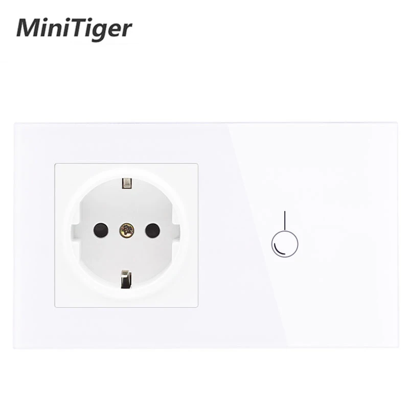 Minitiger ЕС стандартный настенный выключатель 16A розетка и 1 банда способ светильник