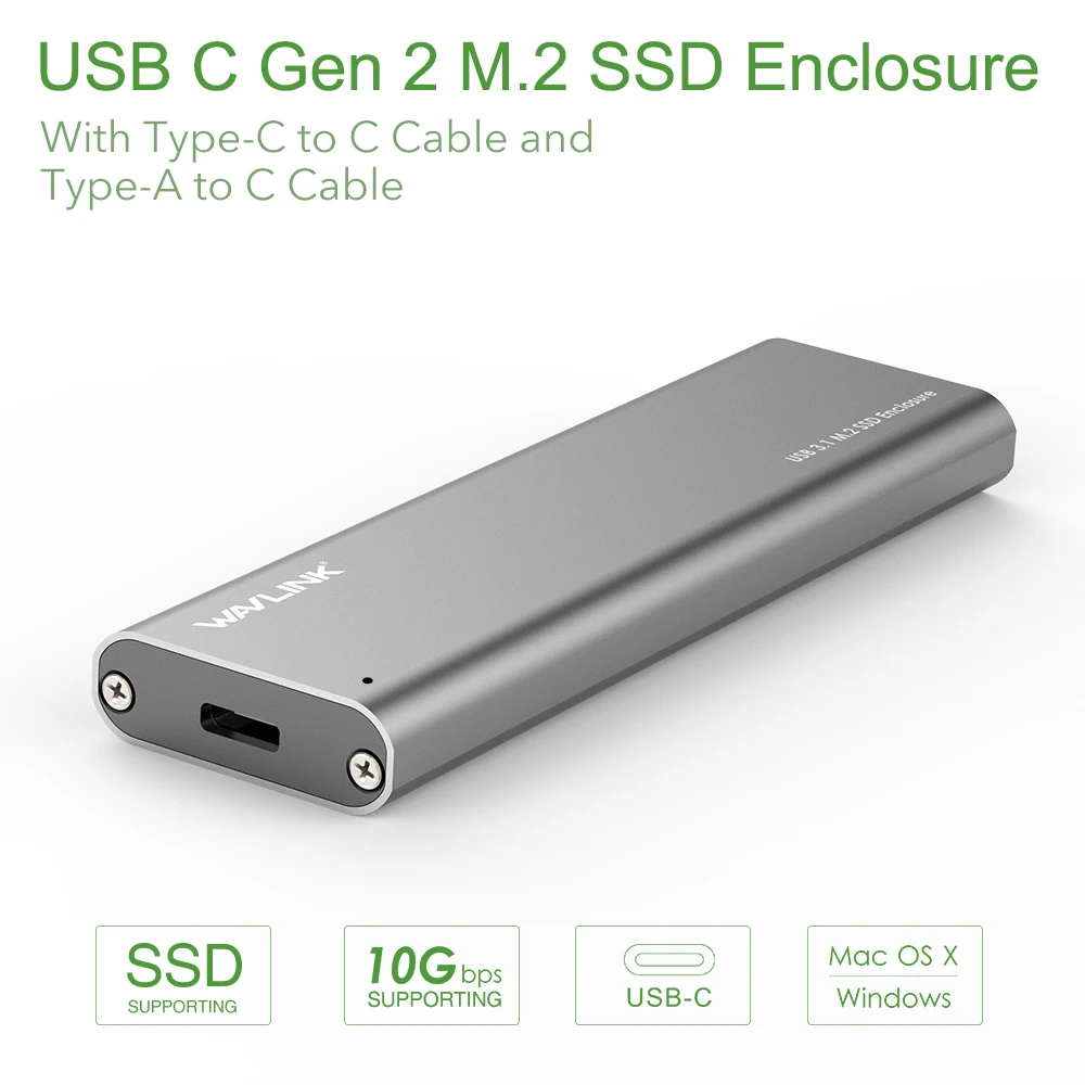 Wavlink мини док USB3.1 Тип C Gen 2 10 Гбит/с M.2 SSD HDD корпус B Ключ NGFF SATA HDD жесткий диск для M.2 SSD 2230/2242/2260/2280 USAP