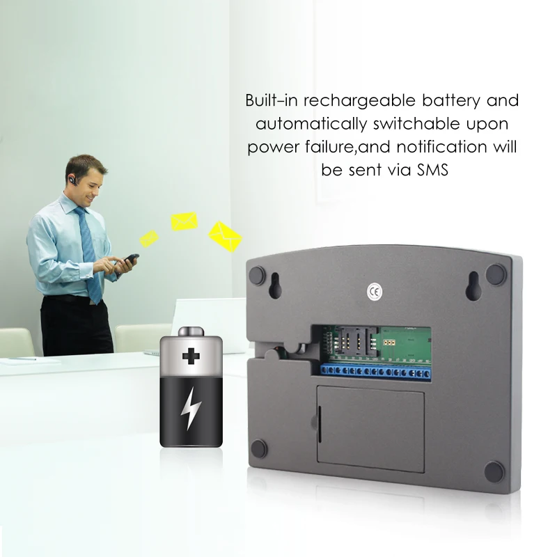 Control remoto sensor de puerta inalámbrico de voz sistema de alarma GSM para el hogar pantalla LCD Kit de sirena con cable SIM SMS alarma