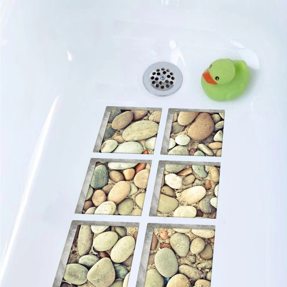 6 шт. 3D стерео видения ПВХ водонепроницаемый ванной стикер противоскользящая Ванна Наклейка Фреска домашний декор для ванной комнаты