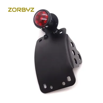 

ZORBYZ Curved Tail Brake Light License Plate Bracket Side Mount Fit For Harley Sportster Chopper Motorcycle