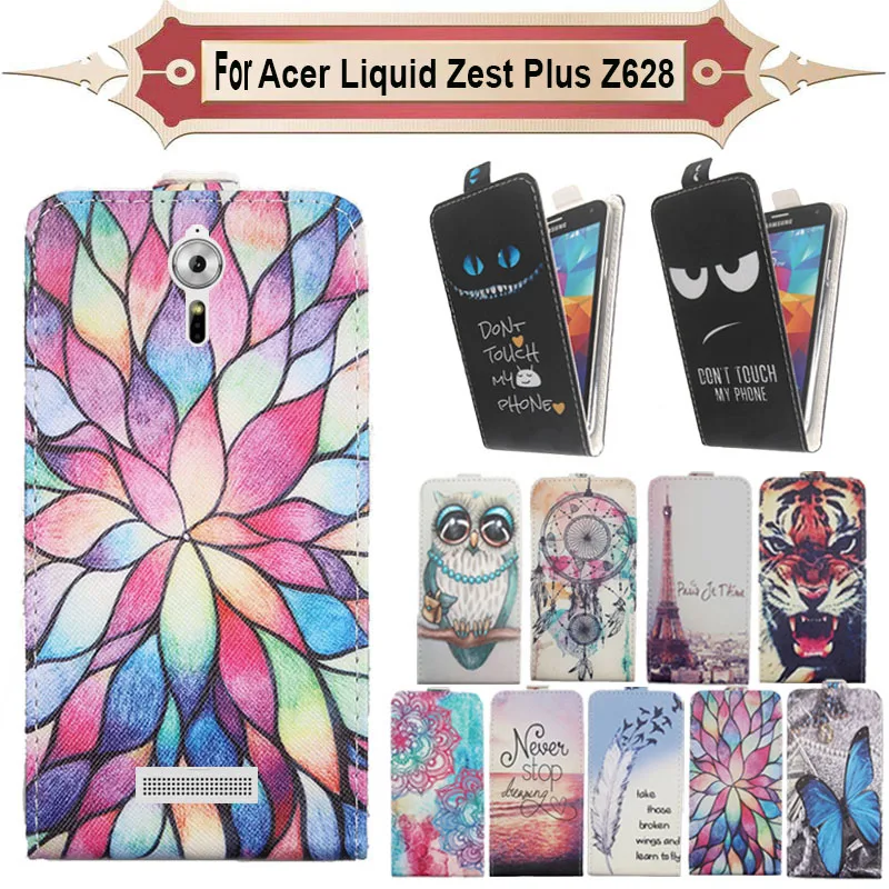 

Top Selling 11 Colors Cartoon Pattern Up and Down Flip PU Leather Case For Acer Liquid Zest Plus Z628
