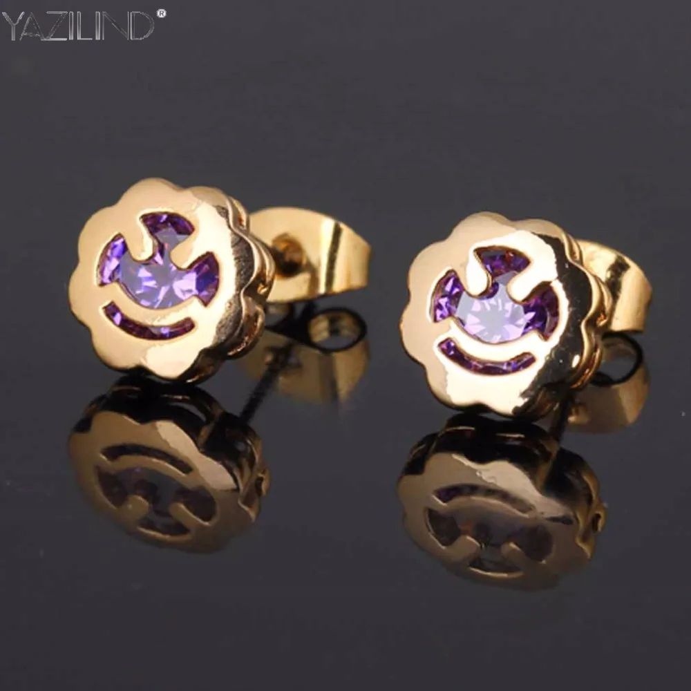 High End Zircon Small Stud Earrings, Fashion Ear Studs Women