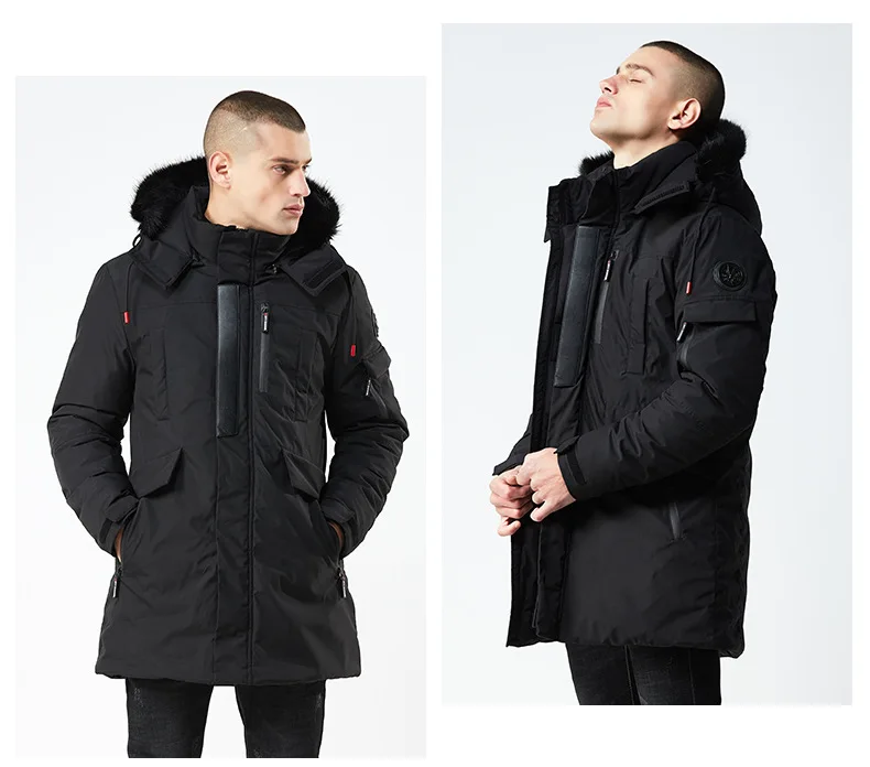 Куртки зимние мужские европейские и американские мужские длинные качественные парки с капюшоном толстые ветрозащитные куртки парка мужские XD584