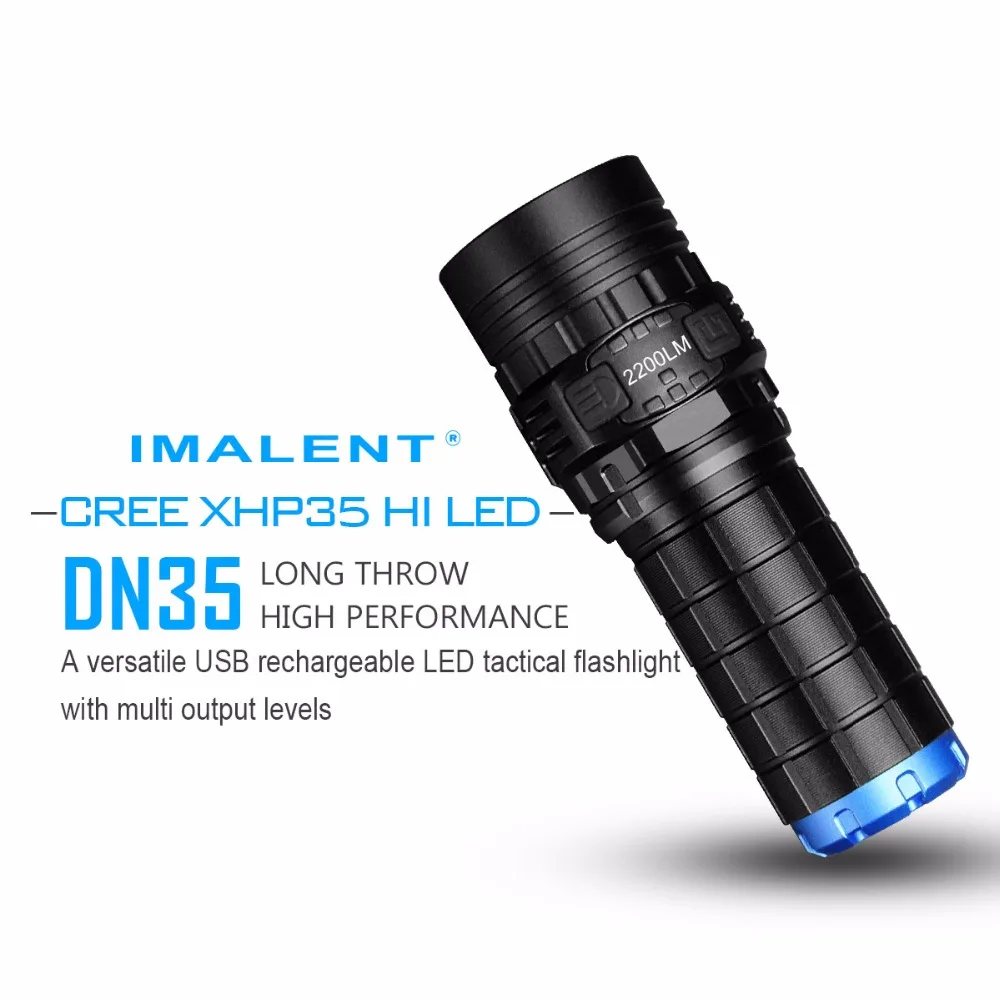 IMALENT DN35 перезаряжаемый фонарь XHP35 HI светодиодный Макс. 2200 люмен дальность луча 596 м