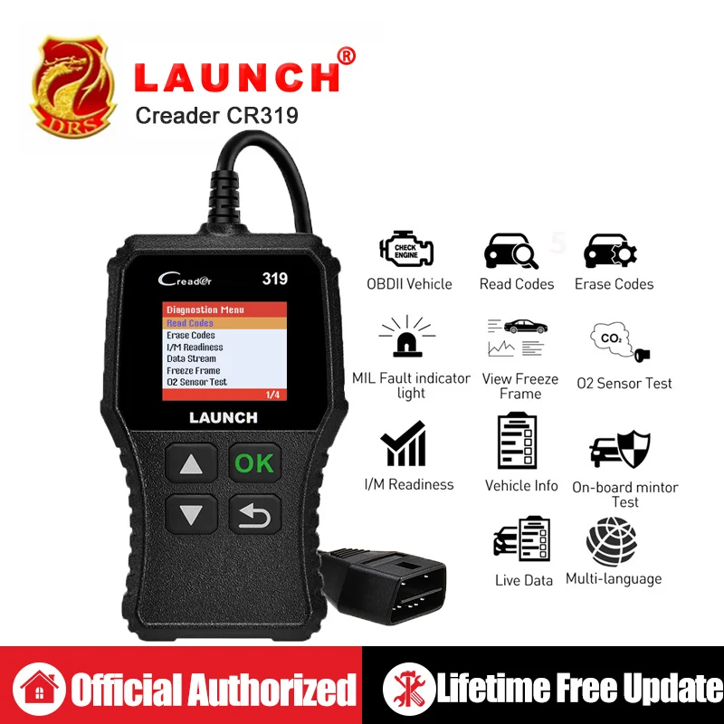 

Launch X431 Creader 319 CR319 Code Reader Full OBDII EOBD Engine Diagnostic Tool OBD2 Scanner as Creader 6001 CR3001 PK ELM327