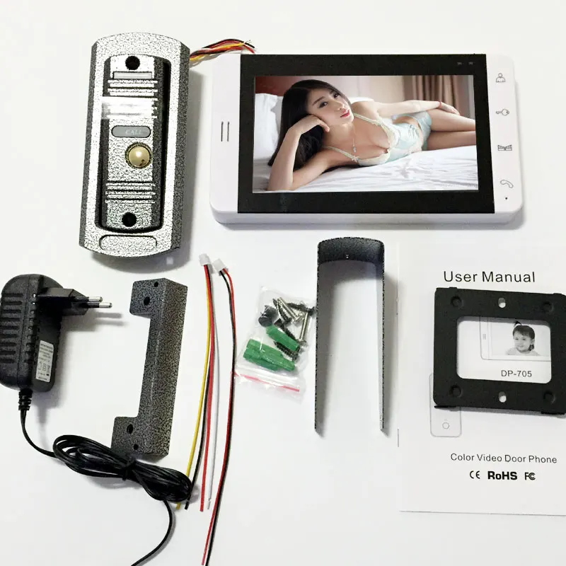 7 Inch video door phone LCD Monitor Touch Key Video DoorPhone Cmos Night Version Camera video intercom system