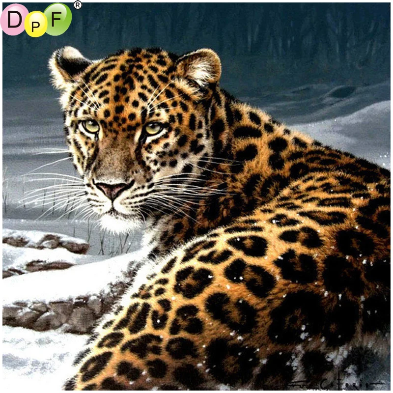 

DPF DIY The snow leopard 5D diamond mosaic kit full square diamond painting cross stitch crafts diamond embroidery home decor