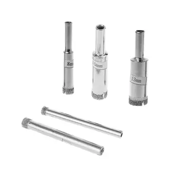 

1 Set 10Pcs 3-13mm Diamond Coated Core Saw Hole Drill Tool For Glass Marble Tiles