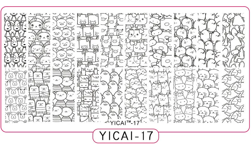 Пластины для стемпинга ногтей yicai, spv, dieshan, штамповочные лаковые пластины для рукоделия, маникюрные шаблоны, трафареты, инструменты для полировки, 1 шт - Цвет: yicai17