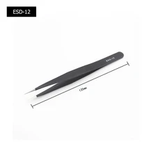 Антистатические щипцы для технического обслуживания из нержавеющей стали ESD промышленные прецизионные изогнутые прямые пинцеты Инструменты для ремонта