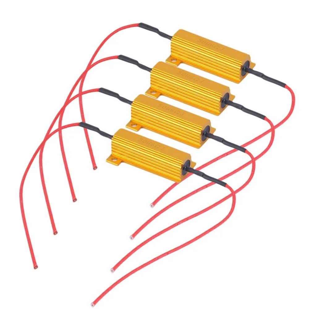 

Auto Car Vehicle 4Pcs Professional 50W Load Resistor 6ohm Fix LED Bulb Fast Hyper Flash Turn Signal Light Bulb