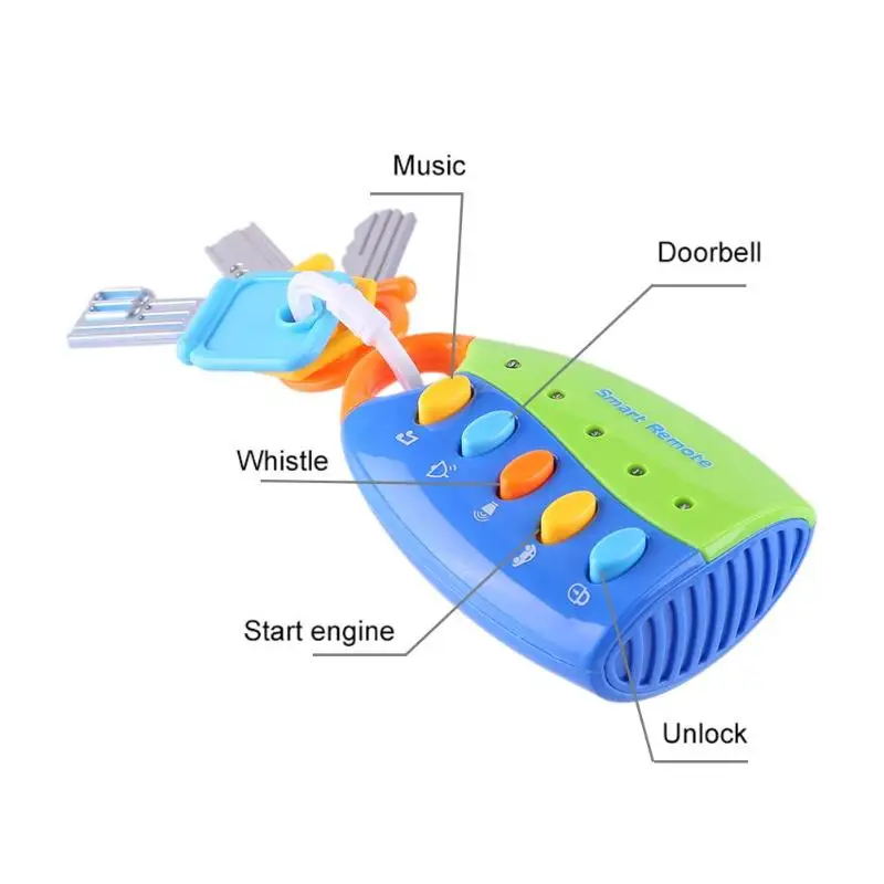 Музыкальная Автомобильная игрушка-ключ, красочный мигающий Звук, дистанционный автомобиль, голоса, вокал, ролевые игры, развивающие игрушки для детей, подарок, музыкальные игрушки