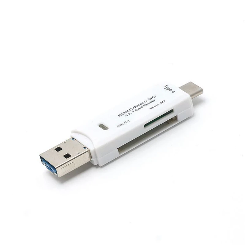 Все в 1 usb type C кард-ридер SDHC SD карта памяти Micro SD ридер USB C Micro USB адаптер памяти для Macbook Android Phone PC - Цвет: T692 White
