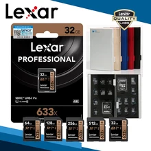 Lexar Kaart Met Case 633x UHS-I V30 U3 C10 Sd Sdxc Geheugenkaart 512 Gb 256 Gb 128 Gb 64 Gb 32 Gb Card & Aluminium Opbergdoos