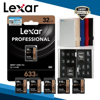 

Lexar Card With Card Case 633x UHS-I V30 U3 C10 SD SDXC Memory Card 512GB 256GB 128GB 64GB 32GB Card & Aluminum Storage Box