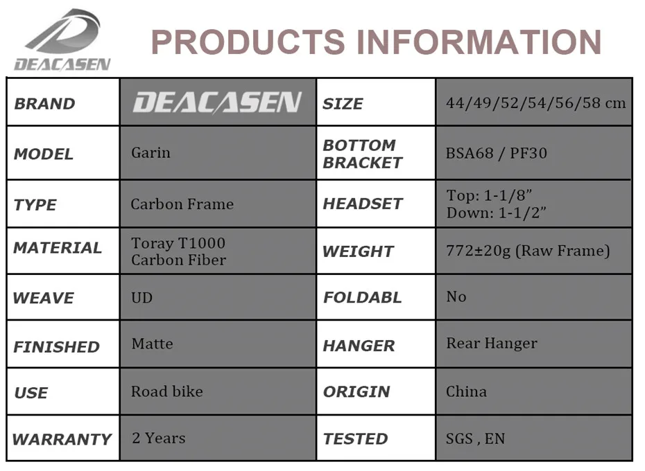 Top 2018 New Deacasen carbon road bike frame BB68/BB30/PF30 racing bicycle UD 700C road bike frame EMS free shipping 13