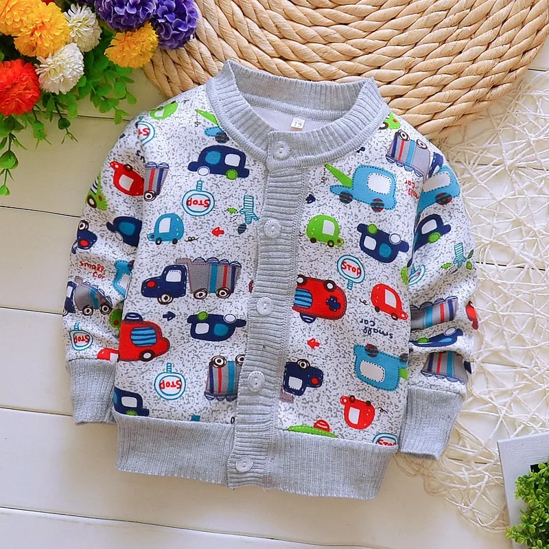 Newborn Autumn Kids Boy Girl Cute Outerwear Winter Sweater Car Cotton Soft Children Windbreaker Baby Knitting Clothing Hot