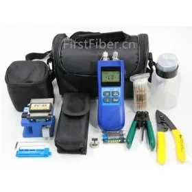 

FirstFiber FTTH Cold Splice Fiber Optic Tool Kit kit fibra Cleaver Optical Power Meter 10km Visual Fault Locator Wire stripper