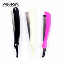 1 шт. 2 вида цветов Для мужчин's с прямым лезвием Ножи Сталь+ Пластик ручка мужской складной головка для бритвенного станка с бритвенное лезвие, цирюльник, инструмент A028