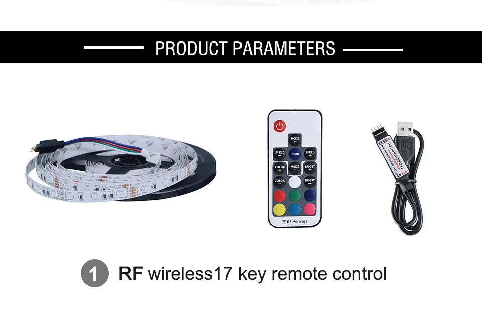 2835 SMD RGB USB charger LED Strip light DC 5V USB Cable LED Light Flexible Tape 1M 2M 3M 4M 5M RF IR RGB Remote control (2)