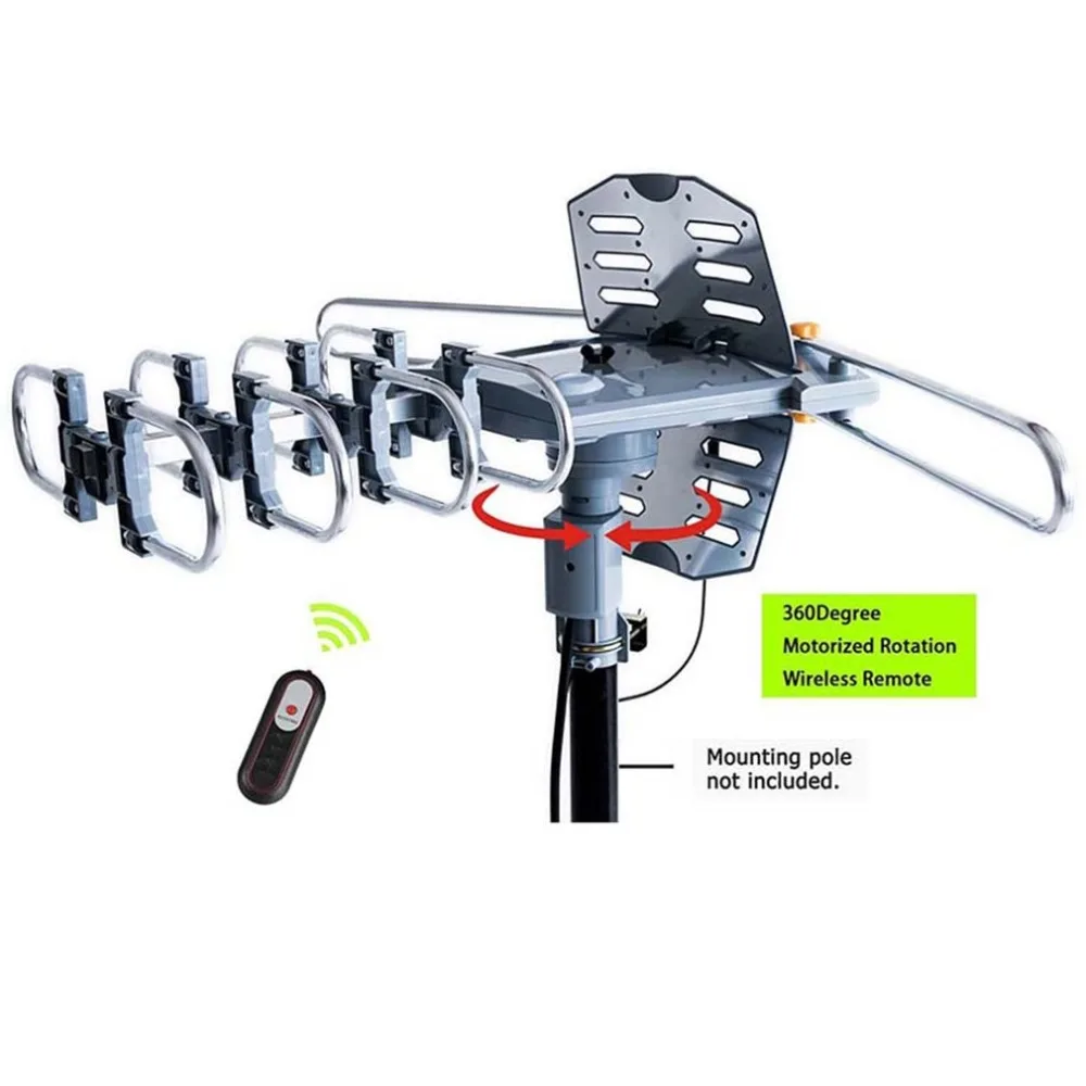 150 Miles Outdoor TV Aerial Motorized Amplified Device High Gain 36dB UHF VHF HDTV Aerial Universal TV Accessories jul 6 150 Miles Outdoor TV Aerial Motorized Amplified Device High Gain 36dB UHF VHF HDTV Aerial Universal TV Accessories jul 6