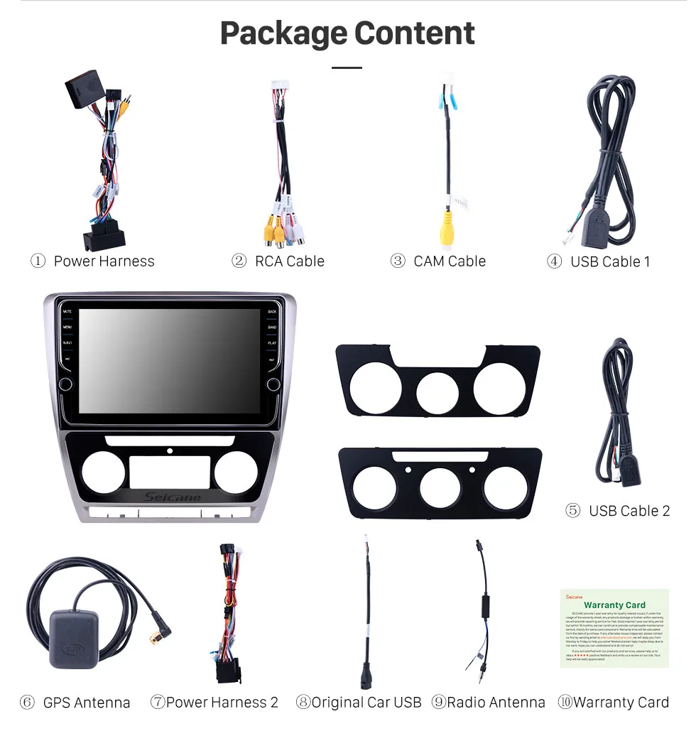 Clearance Seicane 10.1 inch Android 8.1 RAM 2GB ROM 32GB  For 2007-2011 2012 2013 2014 SKODA Octavia Car GPS Radio Stereo Head Unit Player 14