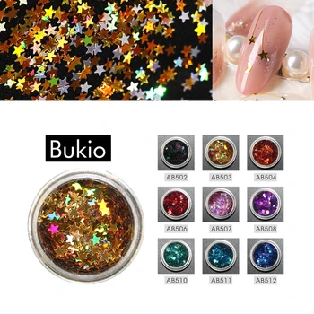 

Bukio Star Shape Nail Art Glitter Sequins 12 Colors Laser Glitter Charm Pigment UV Gel Polish Manicure Nail Art Decorations