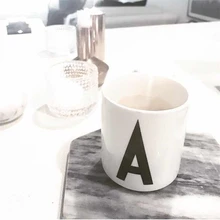 Портативные пластиковые чайные чашки Экологичная пшеничная кружка с ремнем, кофе, чай, молочный напиток, кружка с надписью, A-Z, чашка для детей, 1 шт