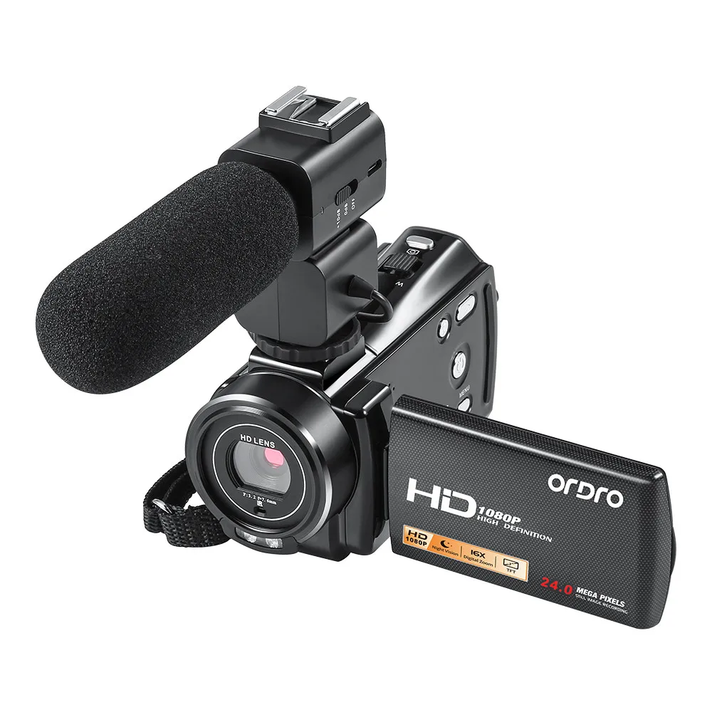 

Plus HD 1080P Video Camcorder 16X Digital Zoom DV Camera Handheld Digital Camera with External Microphone 16X Digital zoom