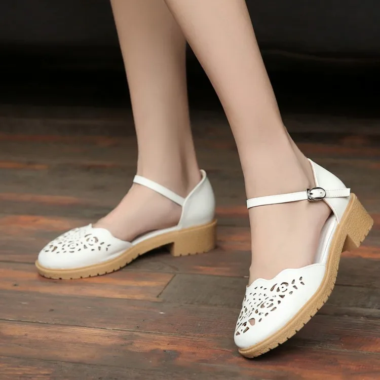

Big Size 9 10 11 12 high heels sandals women shoes woman summer ladies Hollow-out sandals with thick heels