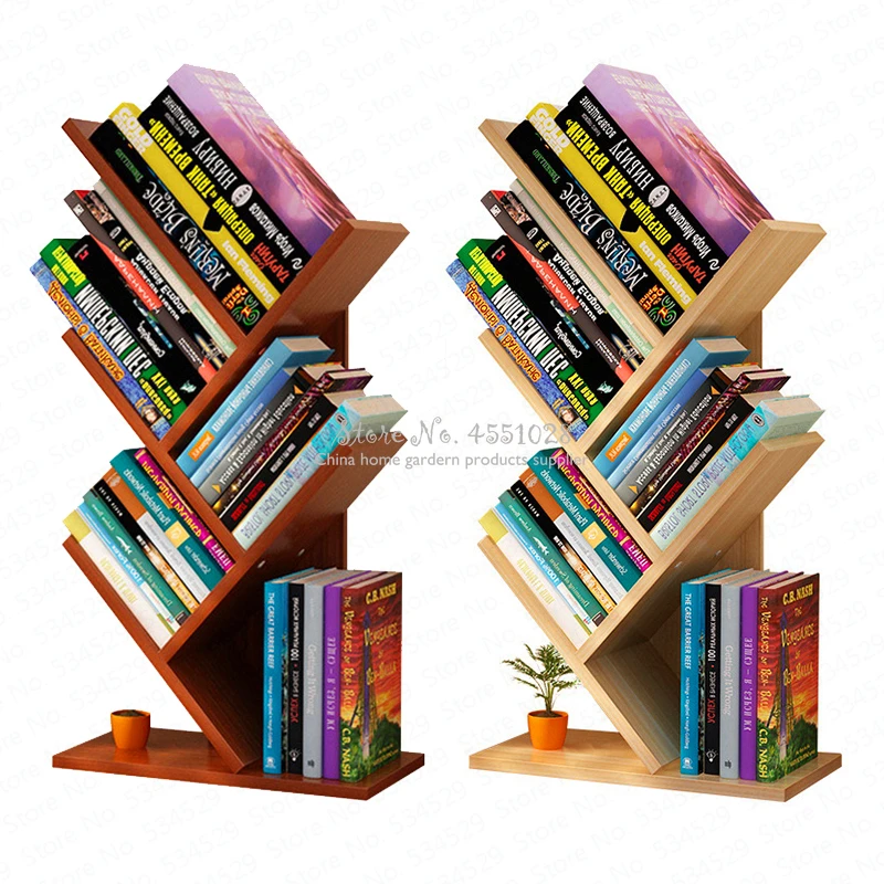 

Simple modern space space bookshelf simple table student bookcase floor multi layer creative rack tree