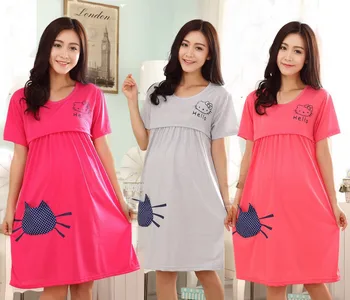 

Knee length Nursing clothing pregnant women maternity dress summer Breastfeeding large clothes pregnancy gravidity