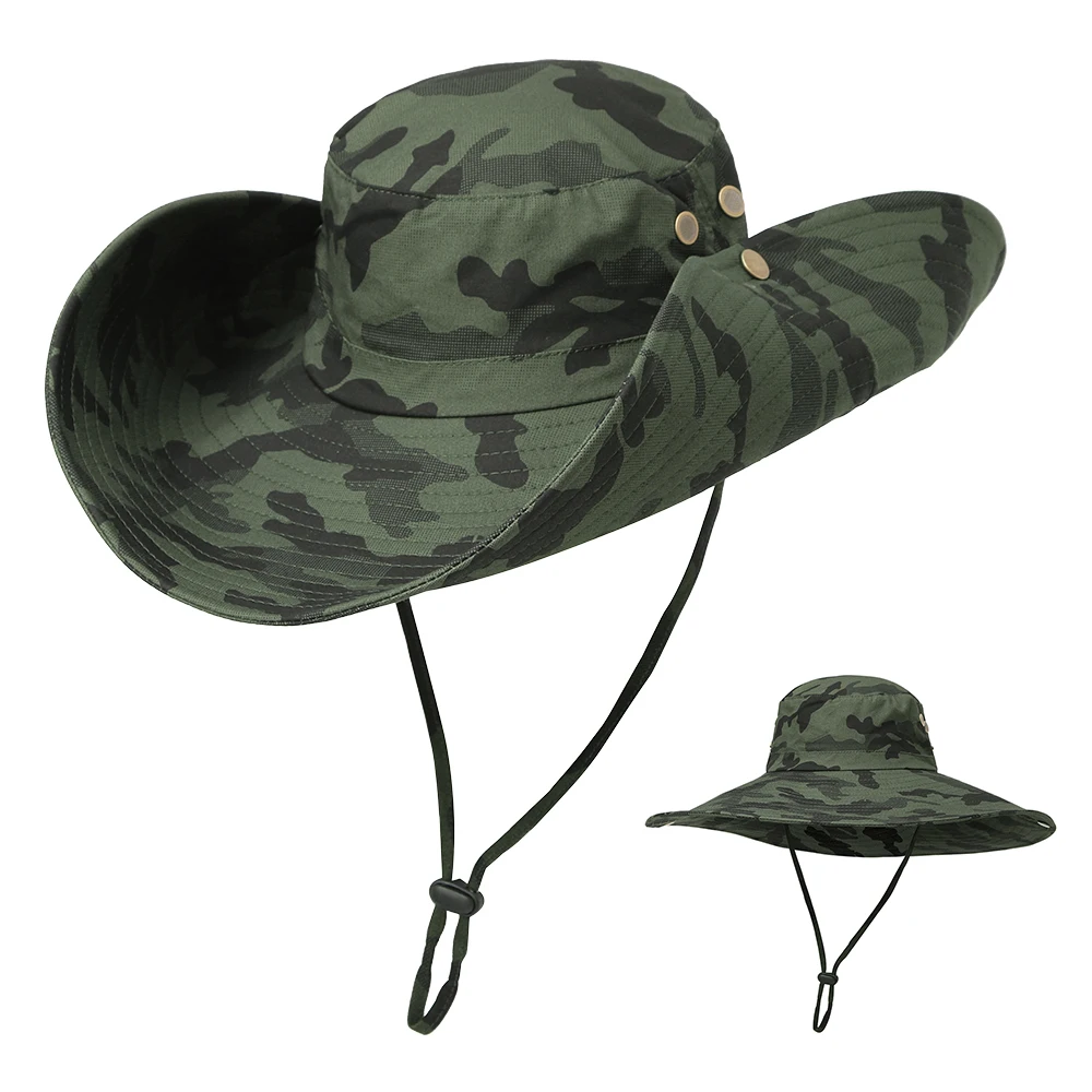 Outdoor Waterproof Boonie Hat Wide Brim Breathable Hunting Fishing Safari Sun 