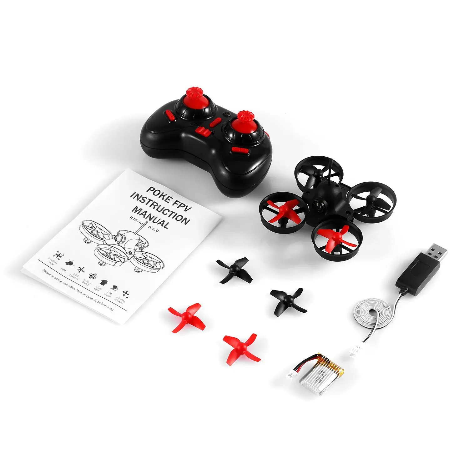 716 PoKe Micro FPV Mini RC Quadcopter Drone 360 Degree Flip 5.8G 25mW AIO Camera Headless Mode One Key Return Indoor 9