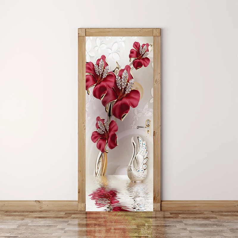 Door sticks new fund individual character to imitate flower 3D door