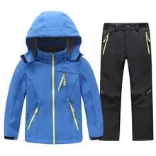 Детские флисовые куртки и штаны из флиса для мальчиков и девочек, Непромокаемая куртка, куртка для походов и кемпинга, комплект детской одежды